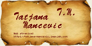 Tatjana Mančević vizit kartica